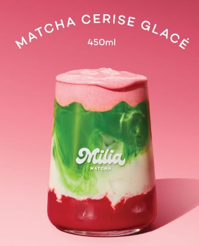 Milia Matcha dévoile son 1er point de vente à la Samaritaine (Paris) 5 boisson exclusive pop up cerise milia matcha