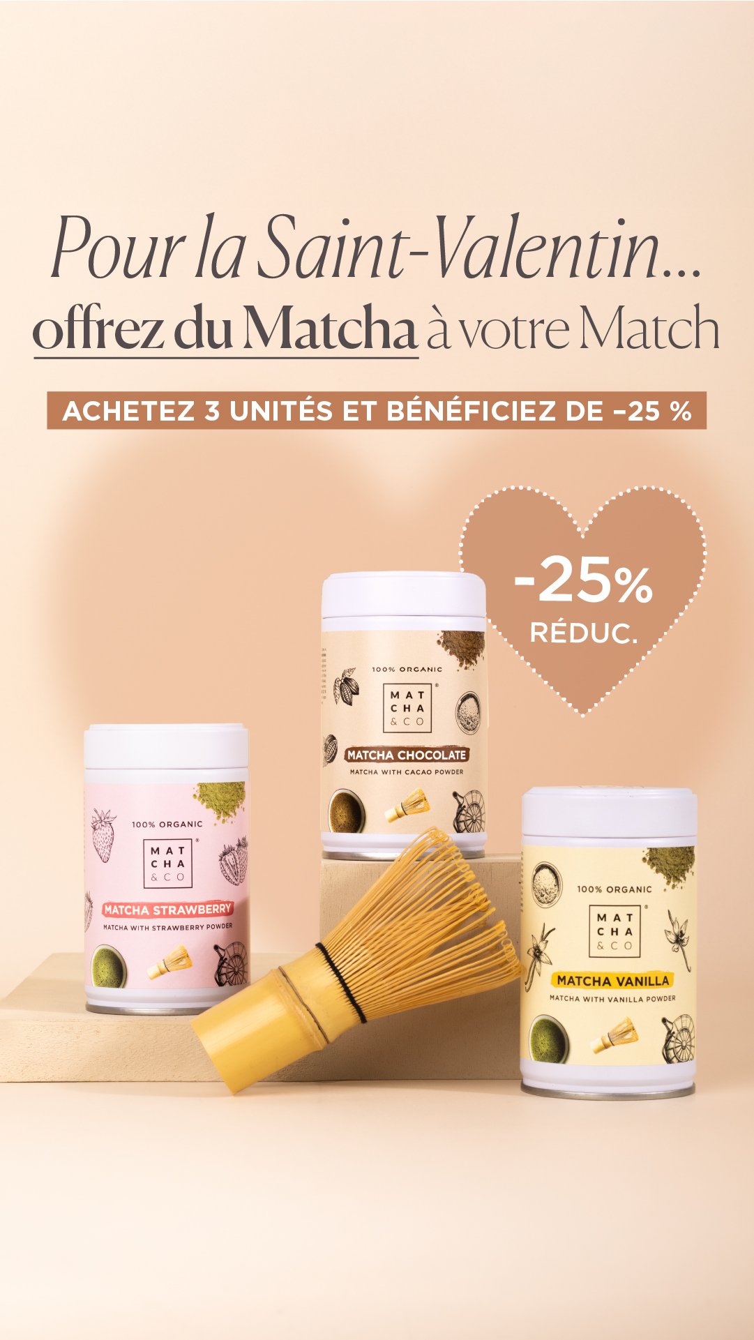 Saint-Valentin 2026 : Et si on offrait du matcha japonais ? 6 Composition cadeau matcha Saint-Valentin