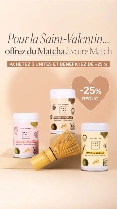 Composition cadeau matcha Saint-Valentin