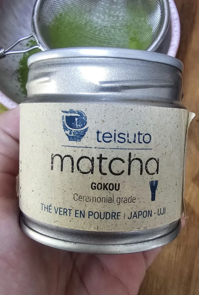 Teisuto Matcha gokou, le contenant à l’ouverture