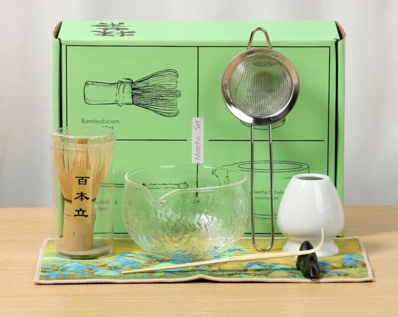 Quel kit matcha Amazon choisir ? (printemps 2026) 3 BAODBF Kit matcha avec bol en verre