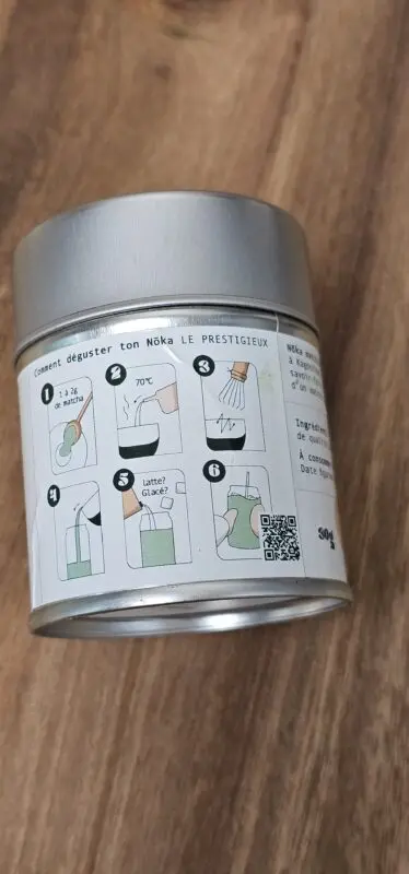 Noka Matcha Le Prestigieux, le contenant à l’ouverture