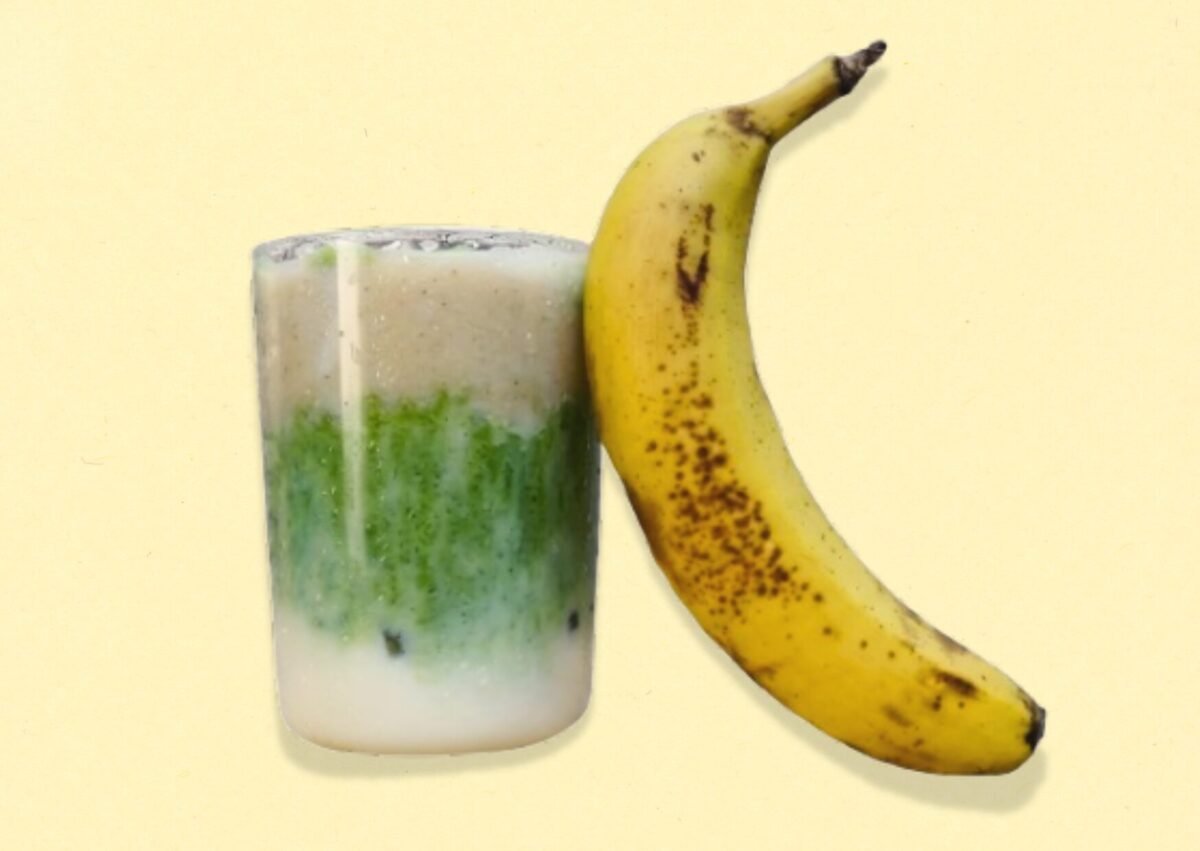 Recette matcha latte à la banane glacée, le fruit de l&rsquo;été