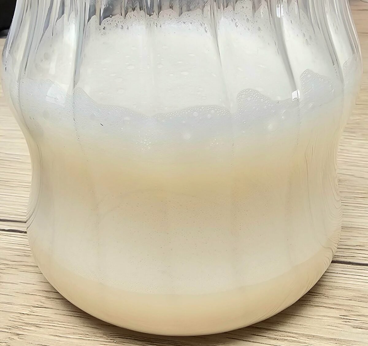 Mousse obtenue au mousseur avec le lait Oatly Barista