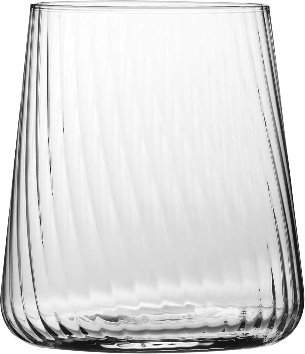 Verre Krosno Avant-Garde LUMI strié 430 ml avec matcha latte et mousse de lait