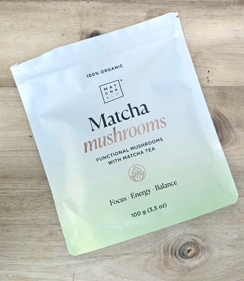 Le packaging du Matcha Mushrooms de Matcha and CO